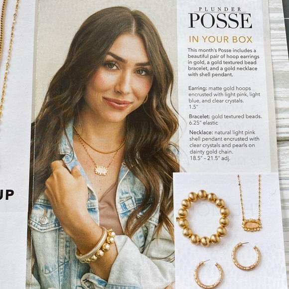 New Golden Hoop Earrings Necklace and Bracelet Set #70 - Picture 9 of 10